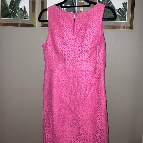 J. Crew Hot Pink Size 6 Lace Mini Dress - Picture 1 of 3